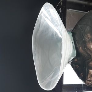 Pier 1 White Alabaster Niveus Glass Square Bowl